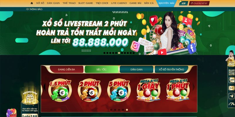 Xổ số loto188 đa dạng các loại hình lô đề online